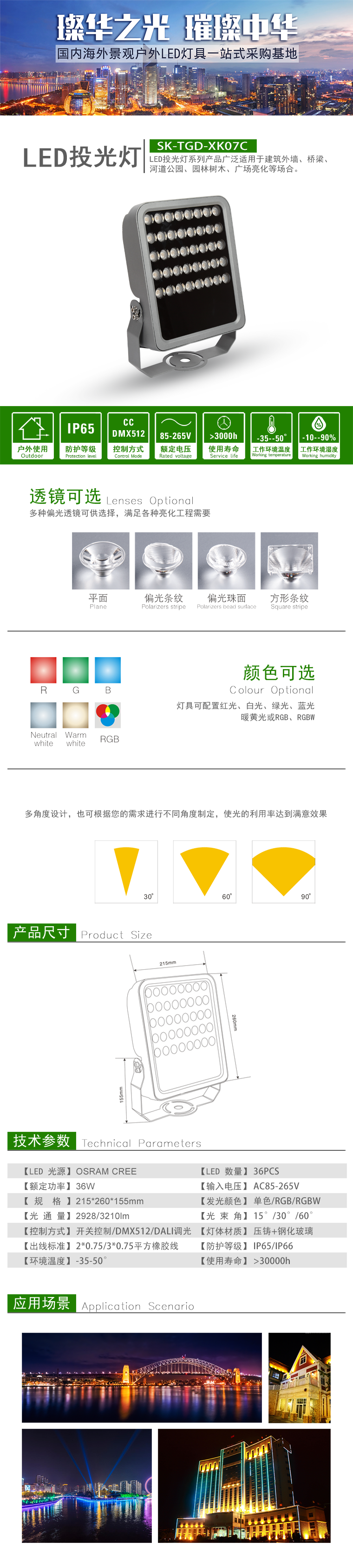 LED投光灯 SK-TGD-XK07C